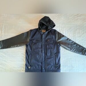 Dixxon Flannel: Large Leather/Denim Biker Jacket